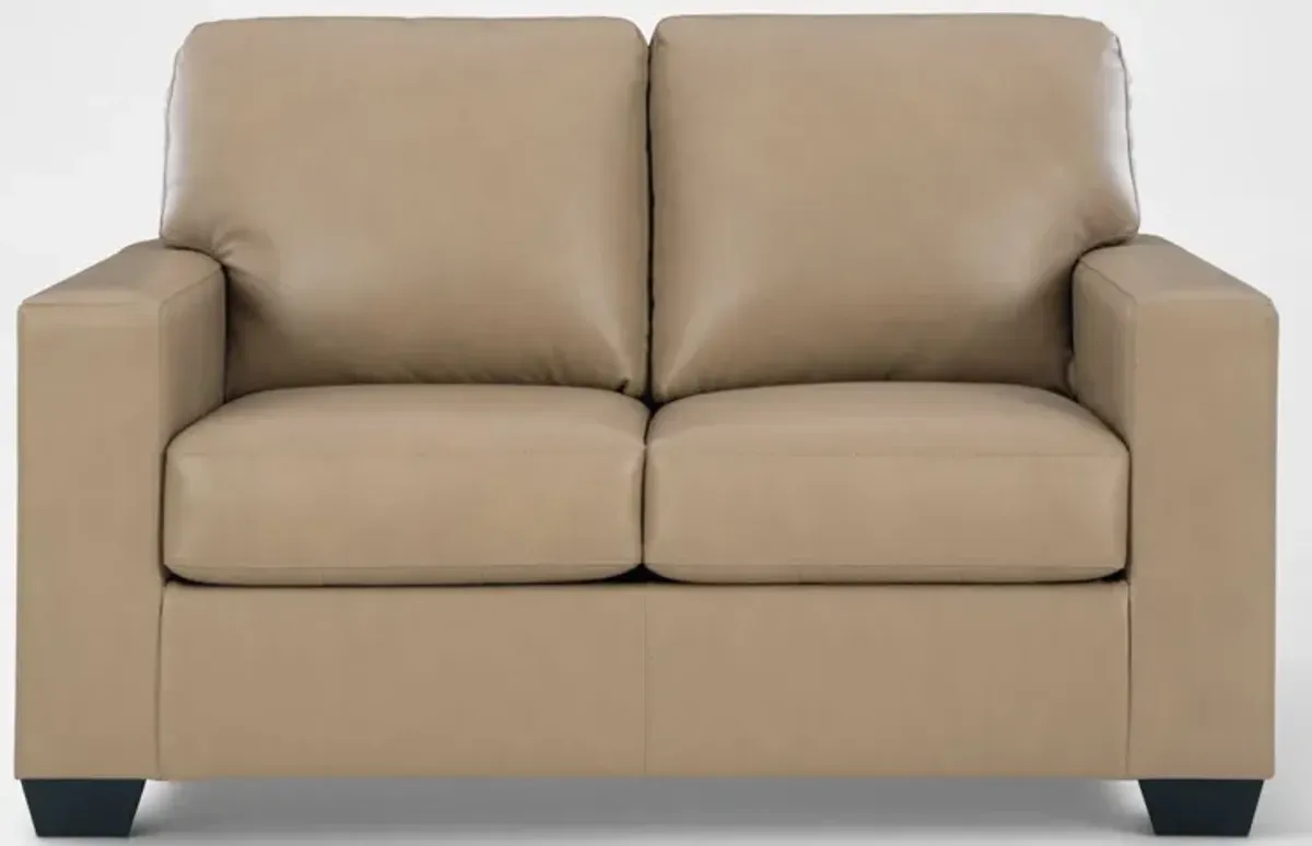 Broyhill Kintaro Leather Loveseat - Putty