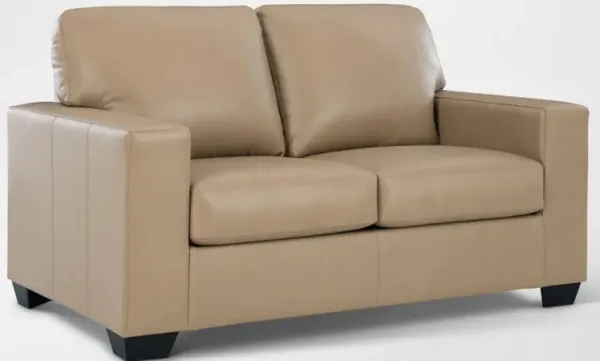 Broyhill Kintaro Leather Loveseat - Putty