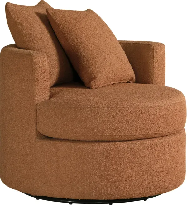 Doreen Swivel Accent Chair - Burnt Orange