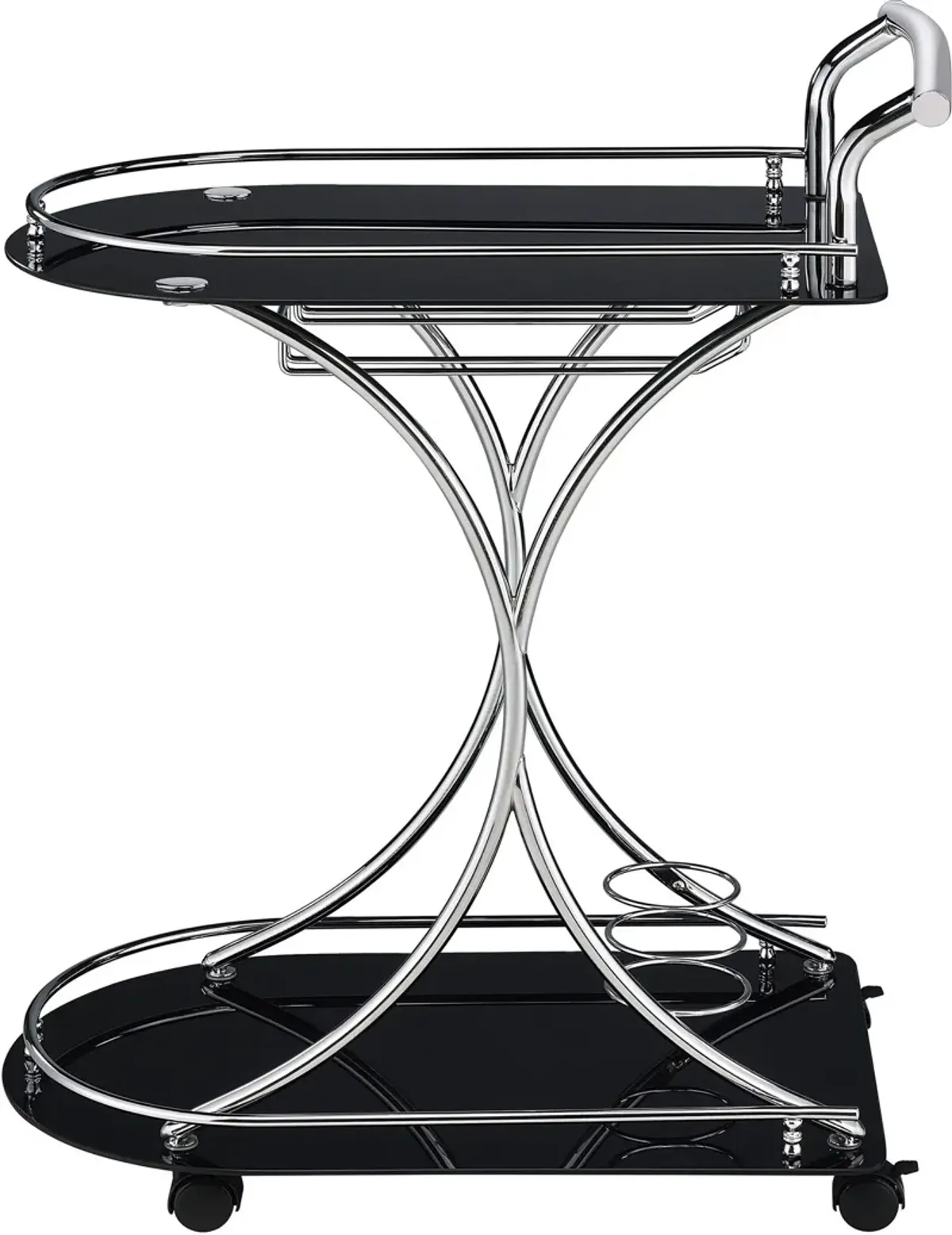 Frederick Bar Cart - Black/Chrome