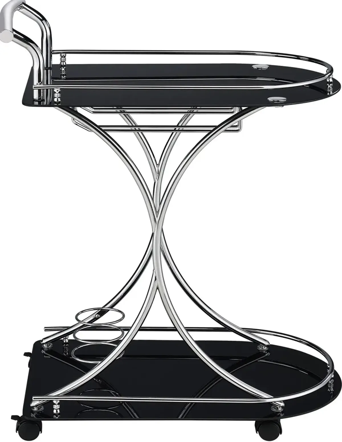 Frederick Bar Cart - Black/Chrome