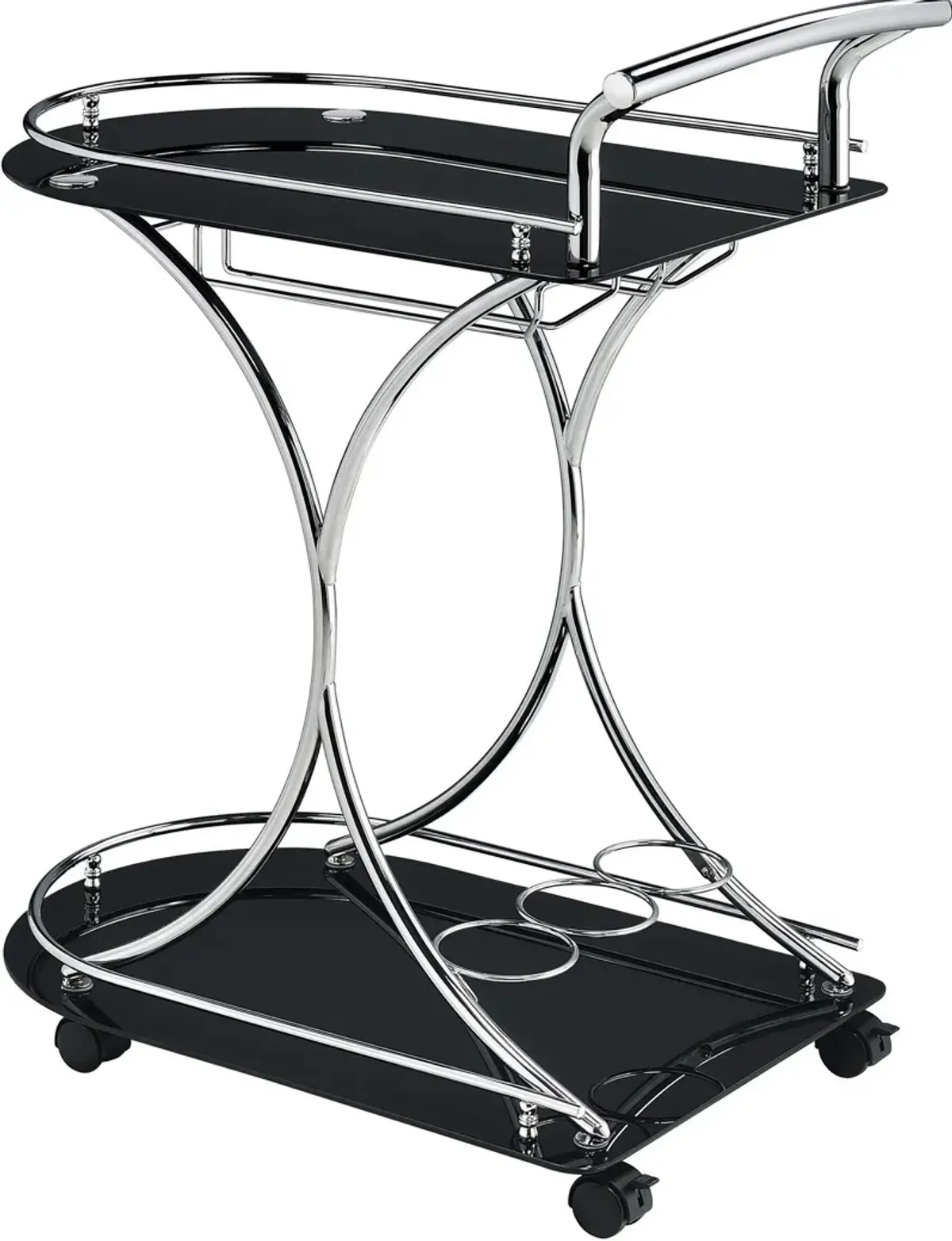 Frederick Bar Cart - Black/Chrome