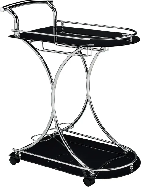 Frederick Bar Cart - Black/Chrome