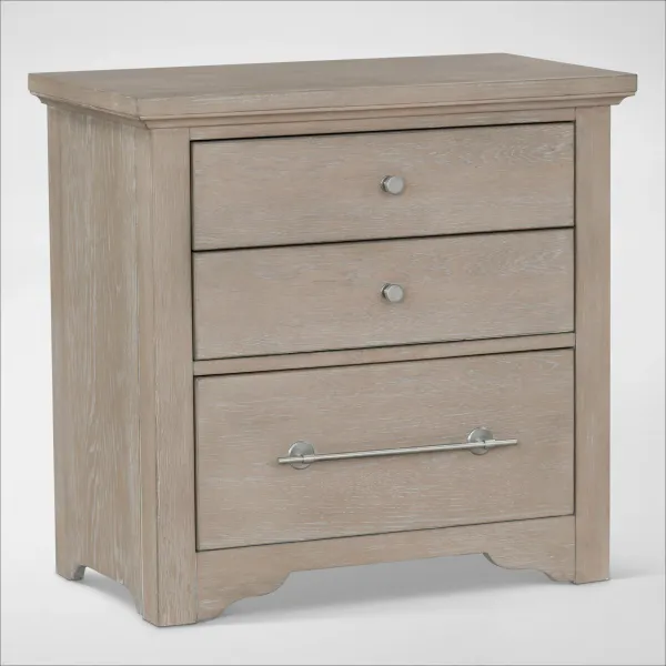 Cape May 3-Drawer Nightstand with USB Charging - Natural