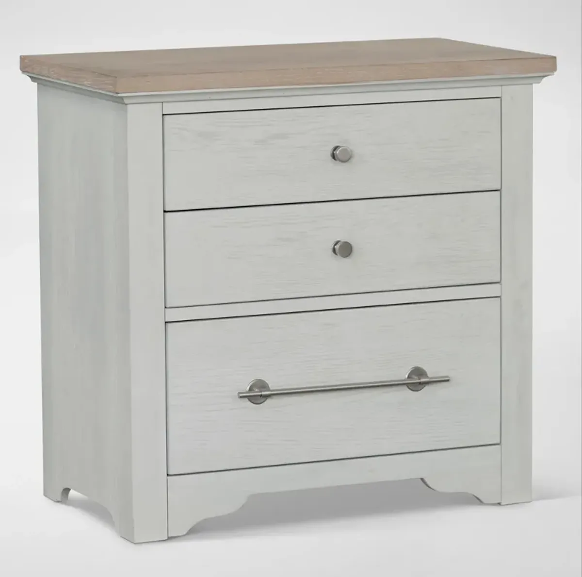 Cape May 3-Drawer Nightstand with USB Charging - Two Tone