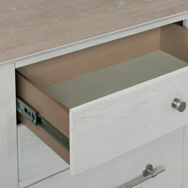 Cape May Queen 6-Piece Panel Bedroom Set with Dresser, Mirror and Nightstand - Two Tone