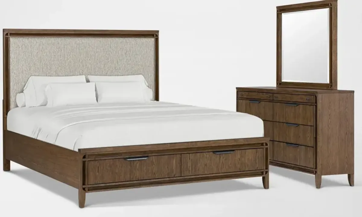 Carter 5-Piece Bedroom Set with Dresser and Mirror - Queen