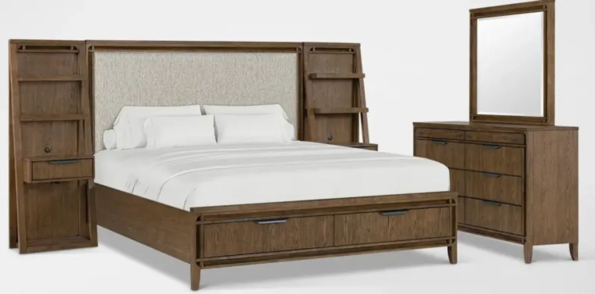 Carter 7-Piece Bedroom Set with Dresser, Mirror and 2 Pier Nightstands - Queen