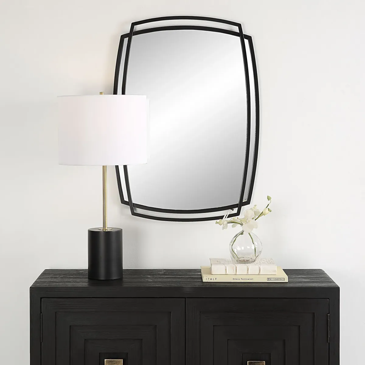 Shilo Wall Mirror - Satin Black