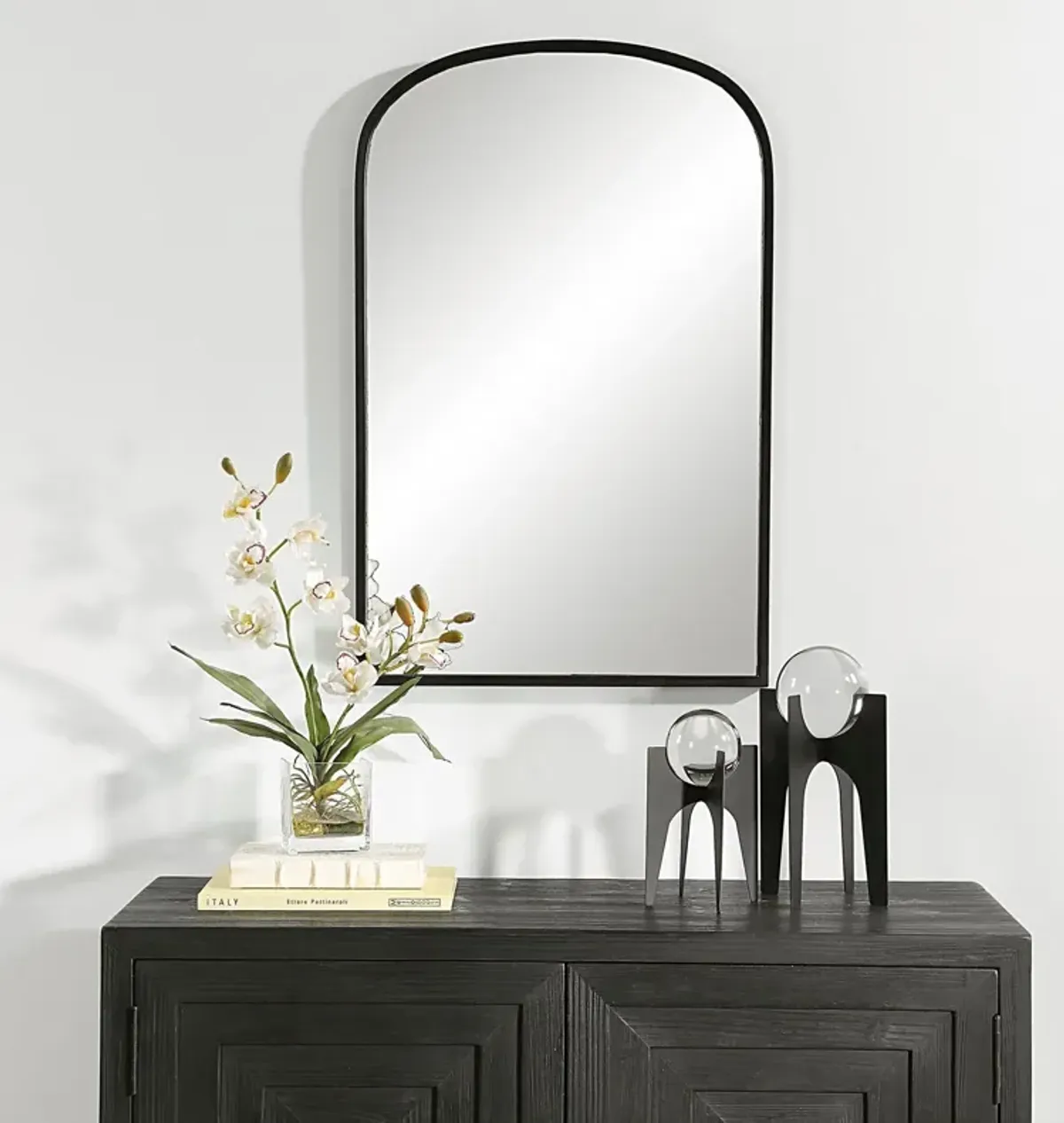 Suni Wall Mirror - Satin Black