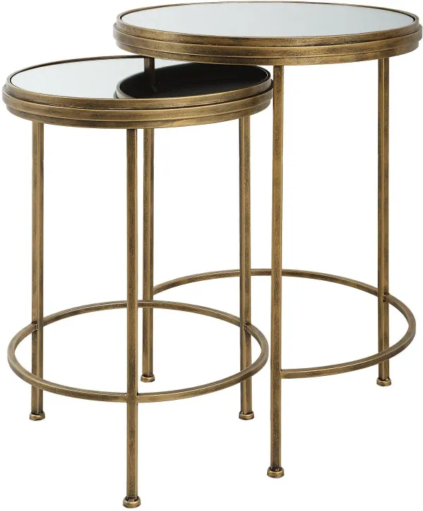 Dash Nesting Tables - Antique Brushed Gold