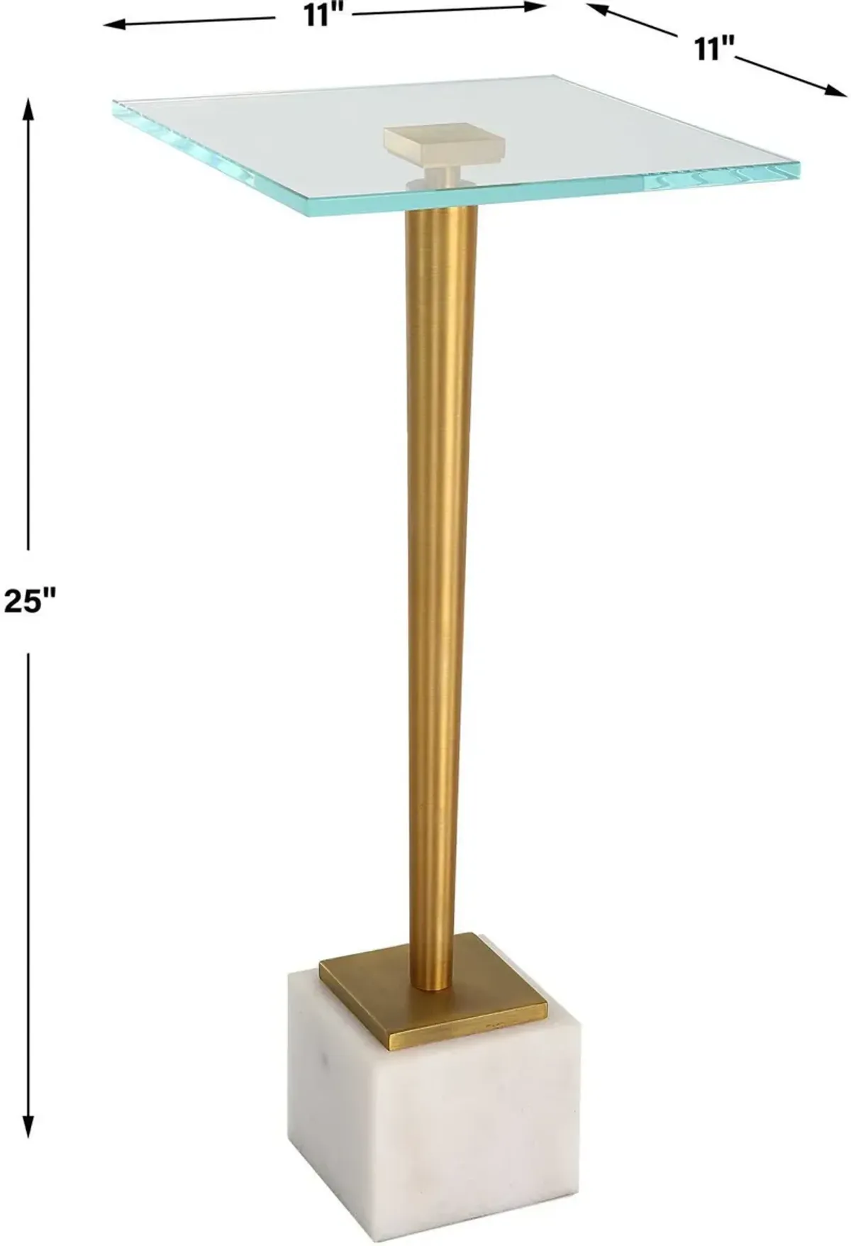 Noe Drink Table - Brass/White