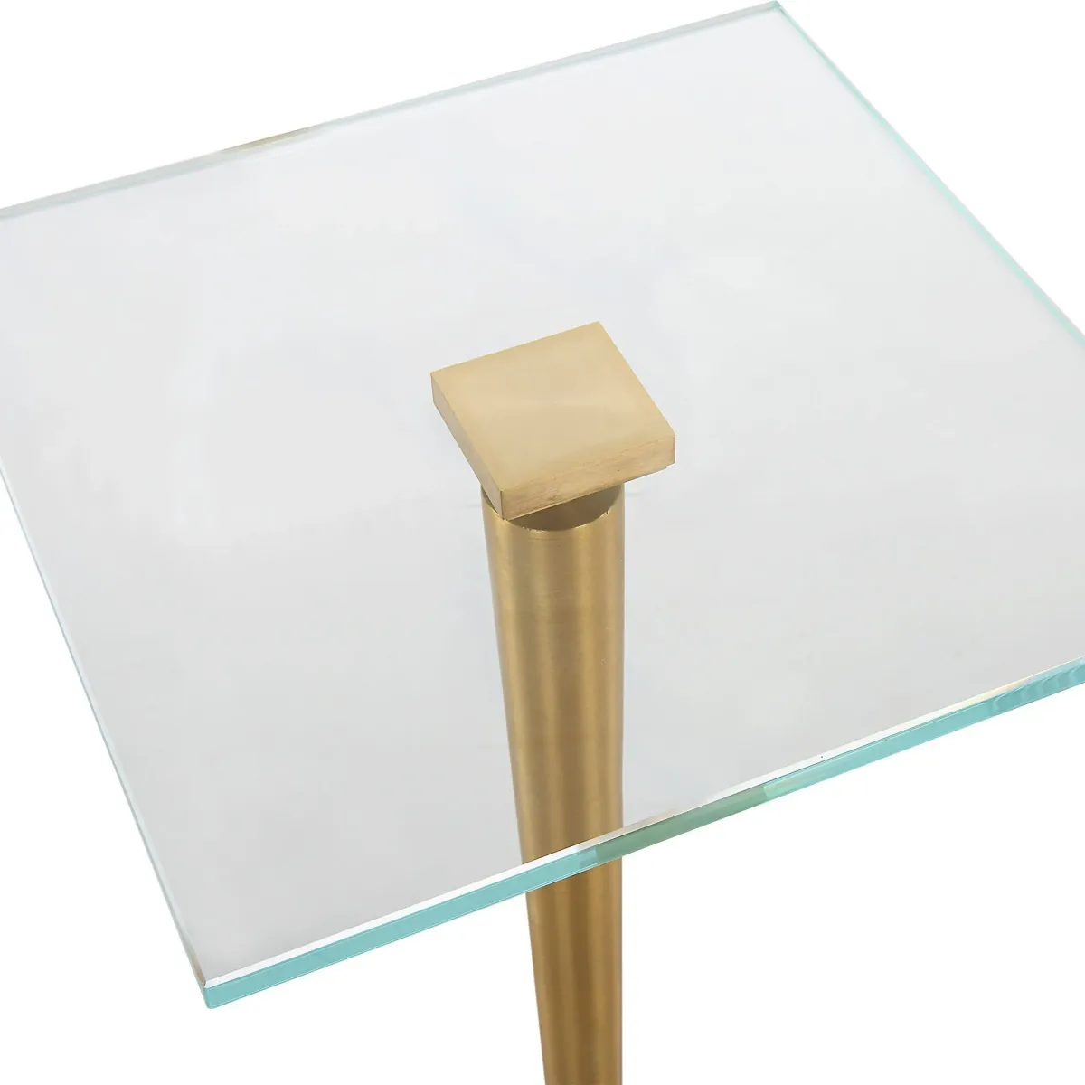 Noe Drink Table - Brass/White