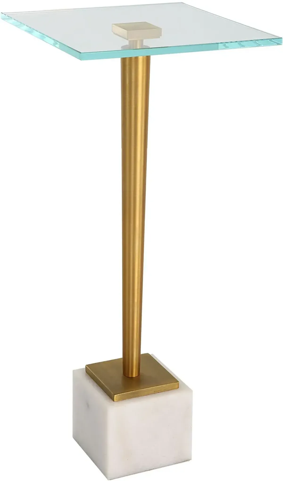 Noe Drink Table - Brass/White