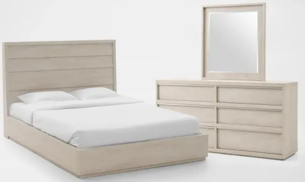 Artesia 5-Piece Panel Queen Bedroom Set with Dresser and Mirror