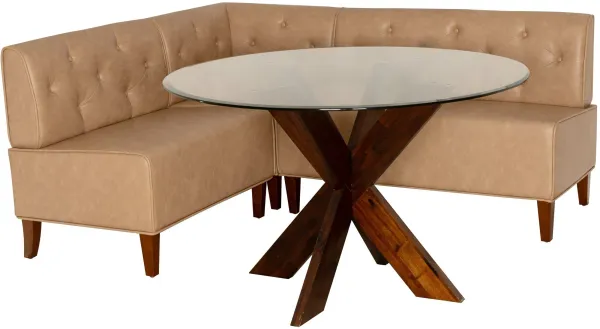 Whitaker Dining Table and Vegan Leather Banquette