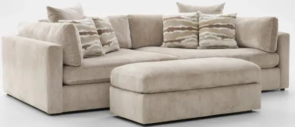 Sasha Foam Comfort Sectional - Luscious Champagne