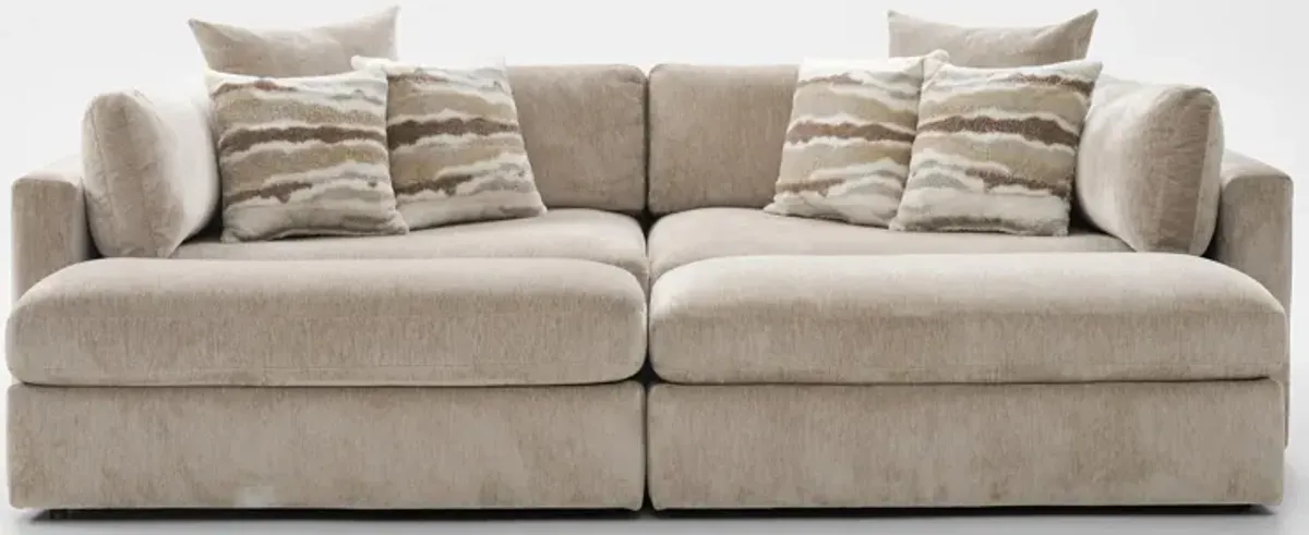 Sasha Foam Comfort Sectional - Luscious Champagne