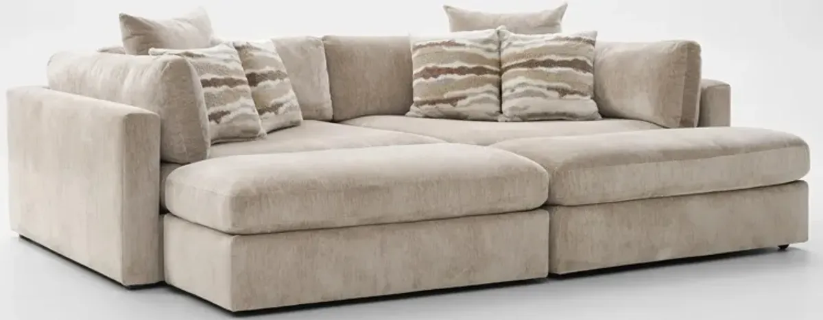 Sasha Foam Comfort Sectional - Luscious Champagne