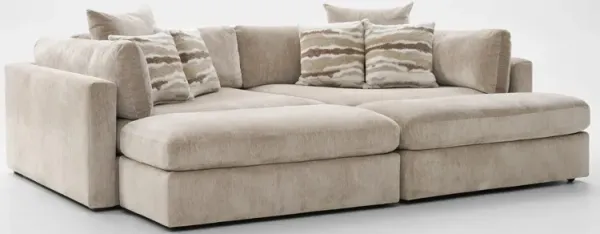 Sasha Foam Comfort Sectional - Luscious Champagne