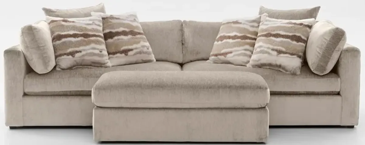 Sasha Foam Comfort Sectional - Luscious Champagne