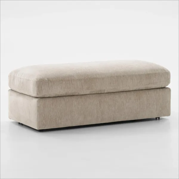 Sasha Foam Comfort Ottoman - Luscious Champagne