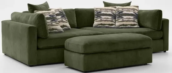 Sasha Foam Comfort Sectional - Luscious Green