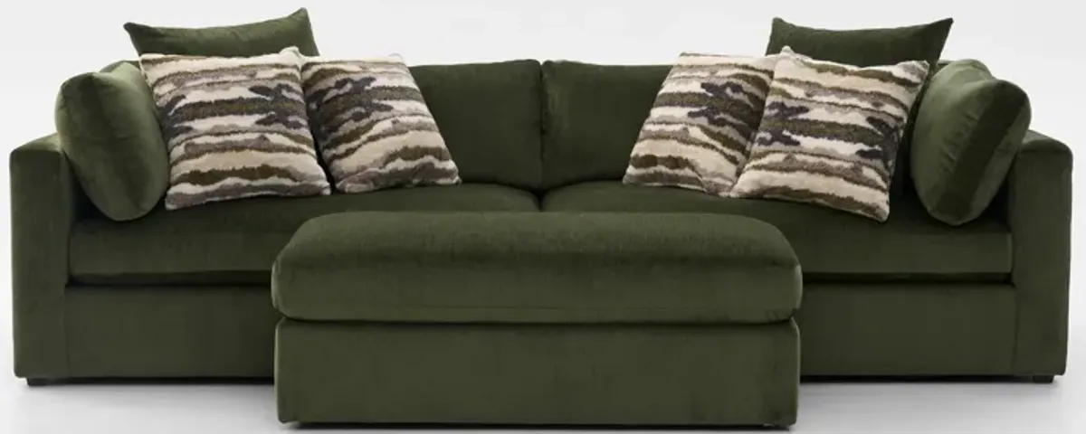 Sasha Foam Comfort Sectional - Luscious Green