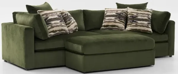 Sasha Foam Comfort Sectional - Luscious Green