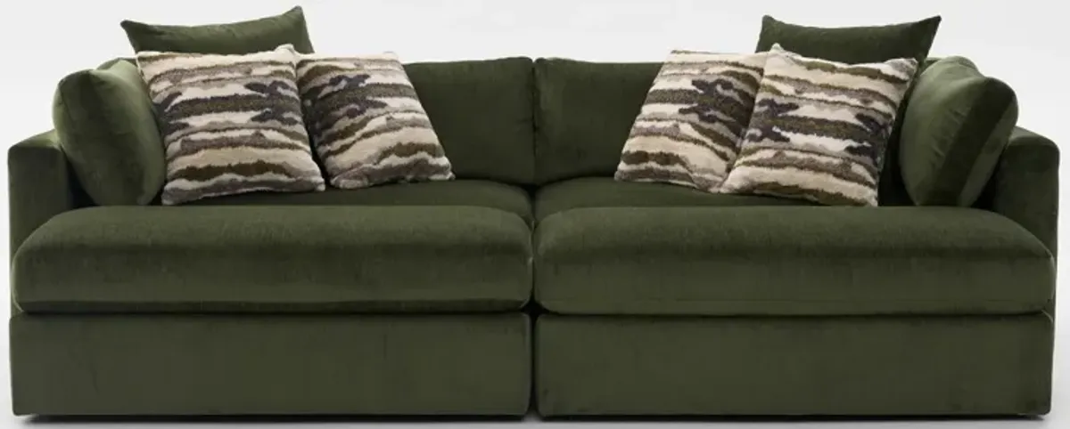 Sasha Foam Comfort Sectional - Luscious Green
