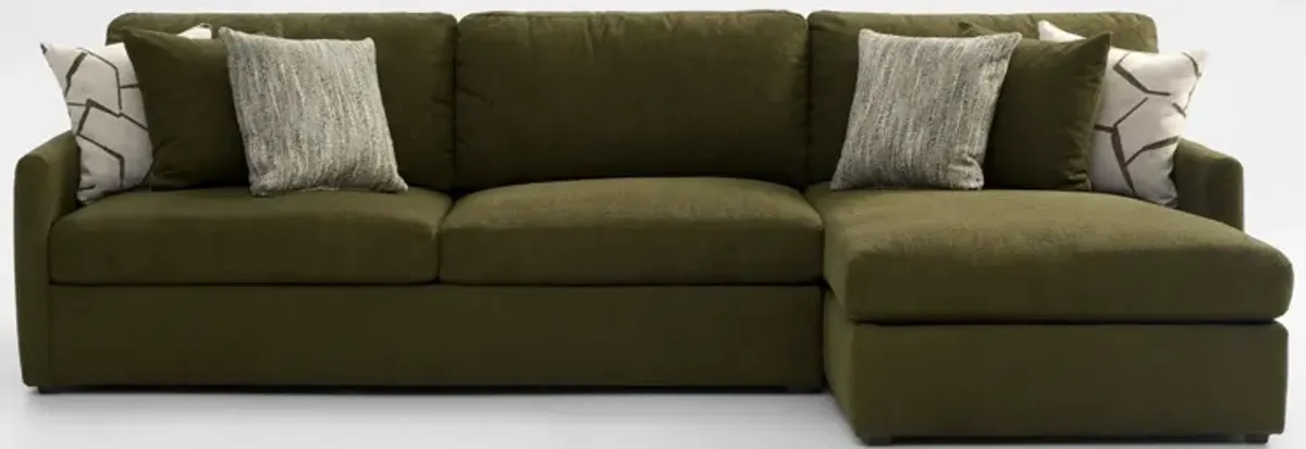 Jaden Hybrid Comfort Sectional - Expedition Olive