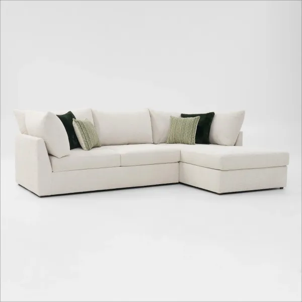 Dylan 2-Piece Sectional with Chaise - Ivory