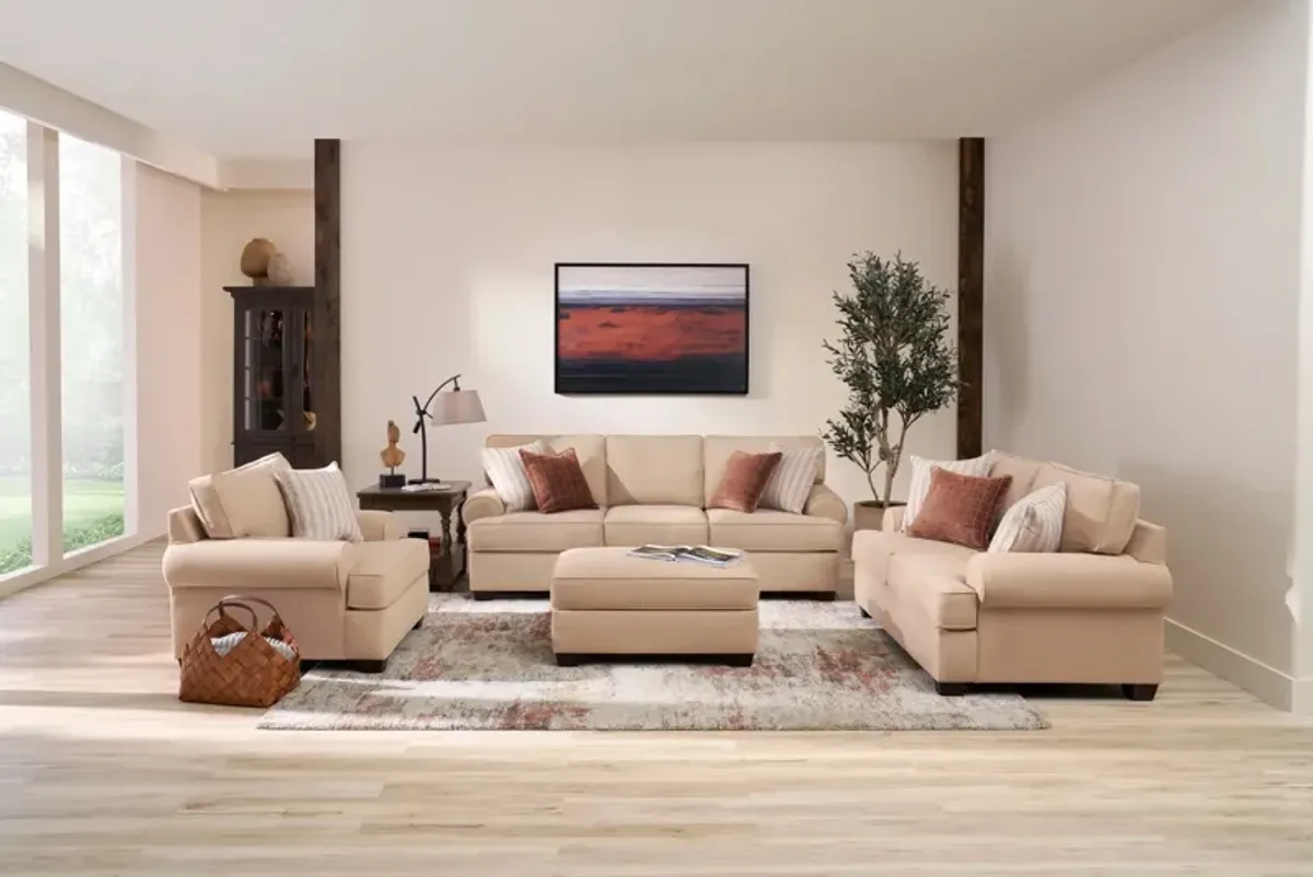 Camden Sofa, Loveseat, Chair and Ottoman  - Sand