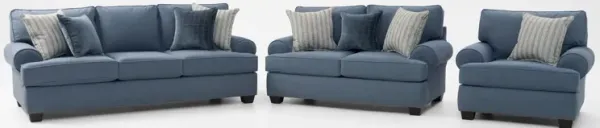 Camden Sofa, Loveseat and Chair  - Blue