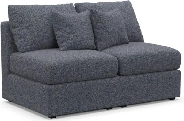 The Pitt Foam Comfort Armless Loveseat - Haley Navy
