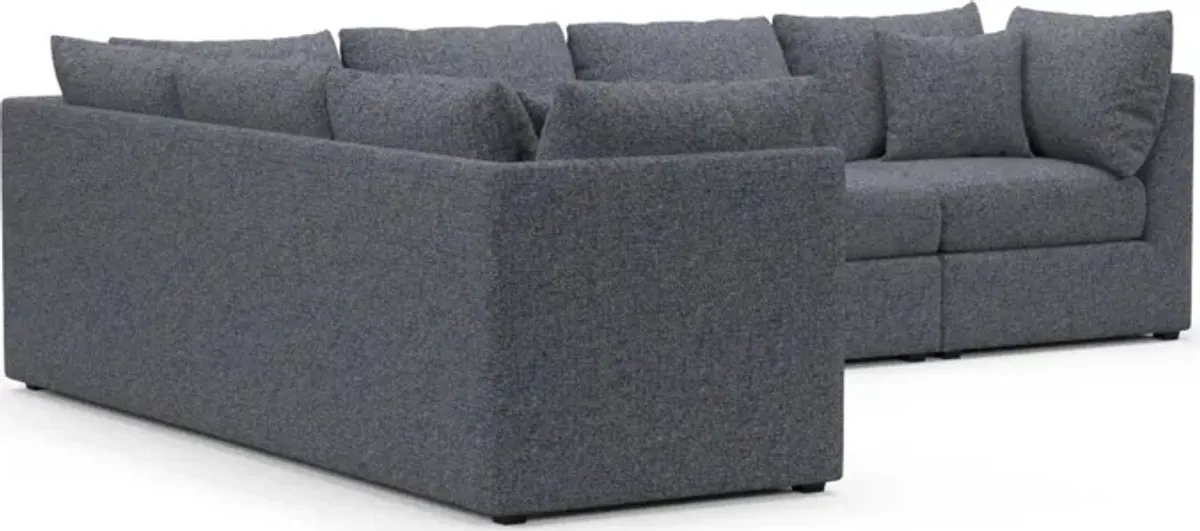 The Pitt Foam Comfort Sectional - Haley Navy