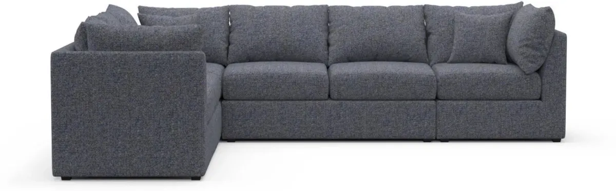 The Pitt Foam Comfort Sectional - Haley Navy