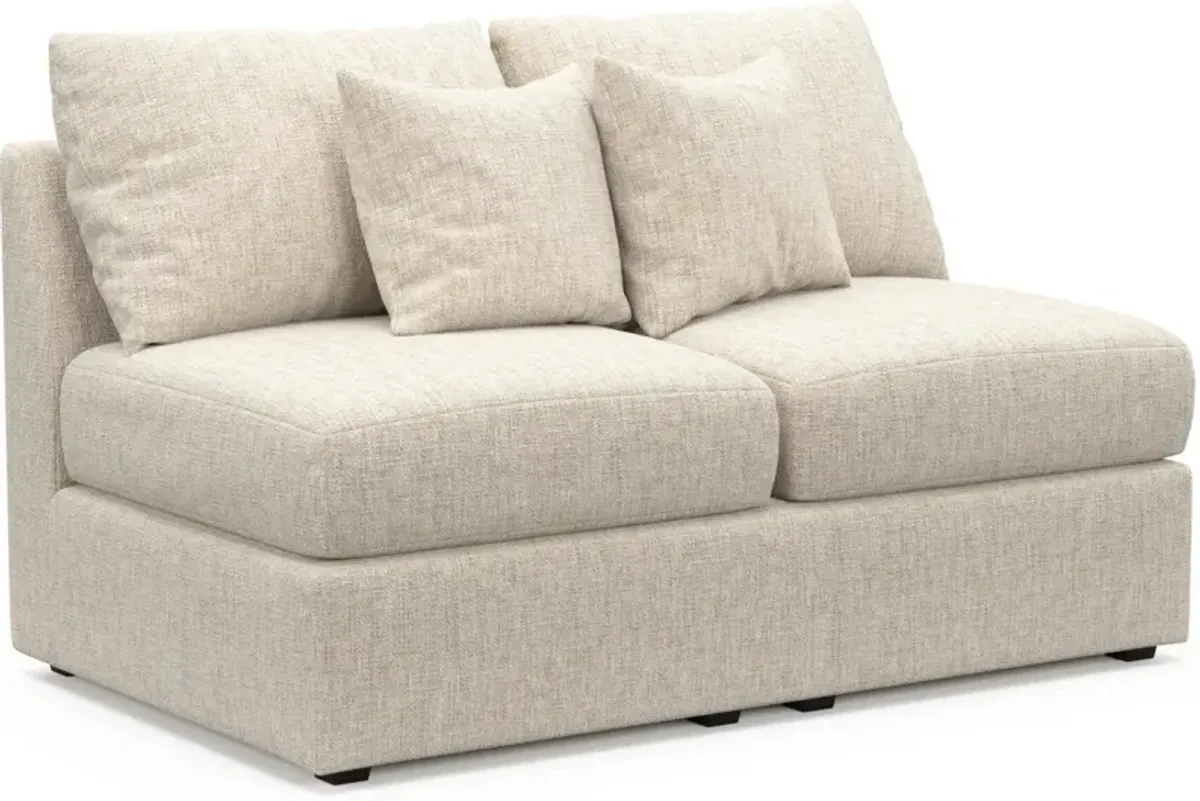 The Pitt Foam Comfort Armless Loveseat - Haley Ivory