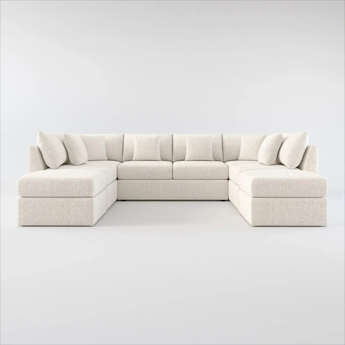 The Pitt Foam Comfort Sectional - Haley Ivory