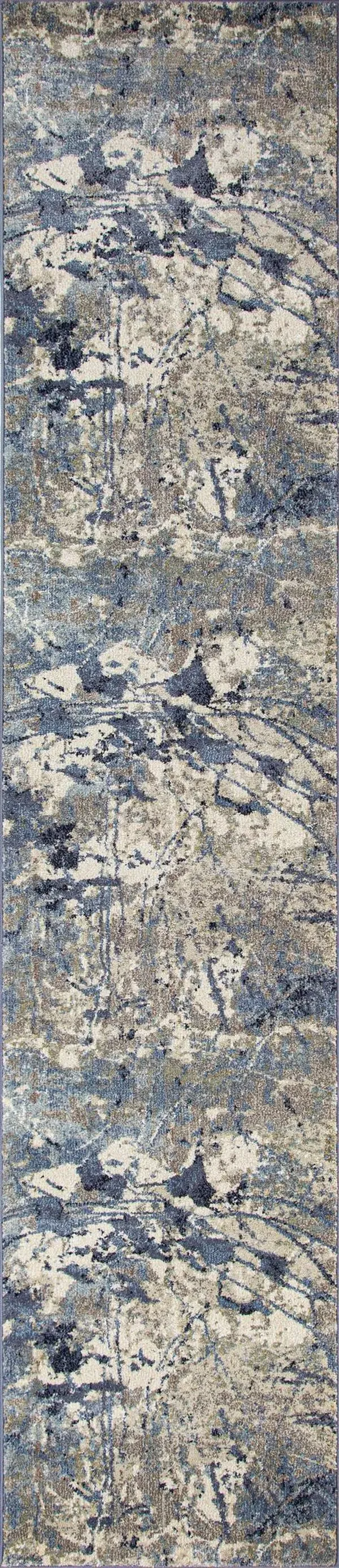 Tami 2' x 12' Runner - Blue, Gray and Cream
