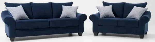 Nicki Sofa and Loveseat - Navy