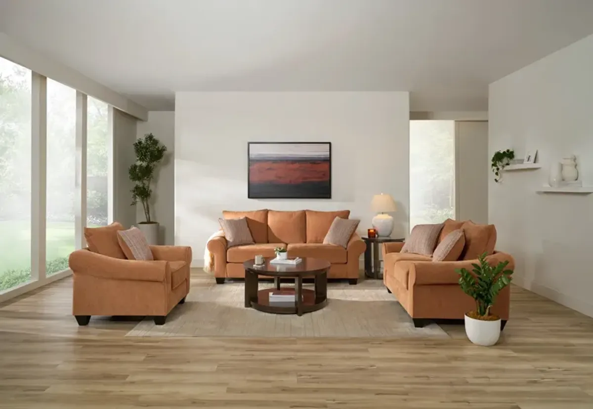 Nicki Sofa, Loveseat, and Chair - Brick