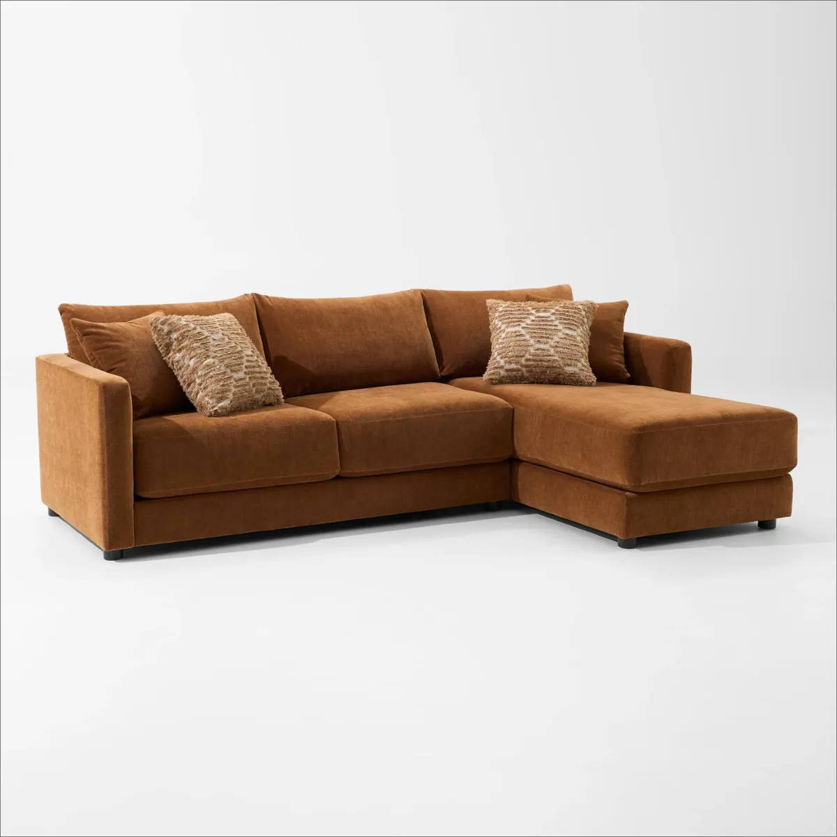 Dr. Mod 2-Piece Sectional with Chaise  - Rust