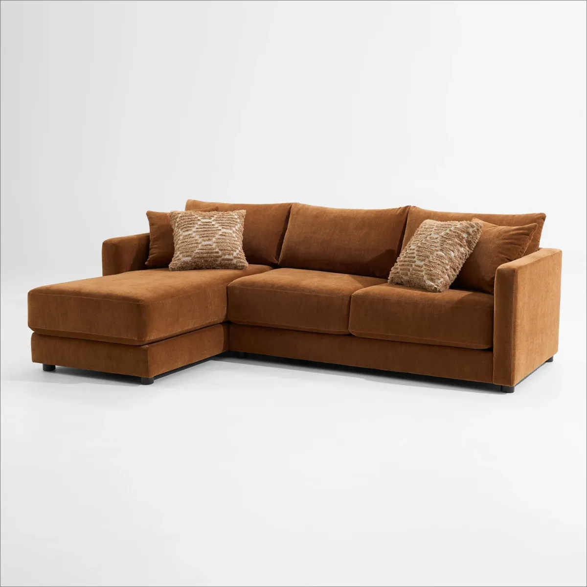 Dr. Mod 2-Piece Sectional with Chaise  - Rust