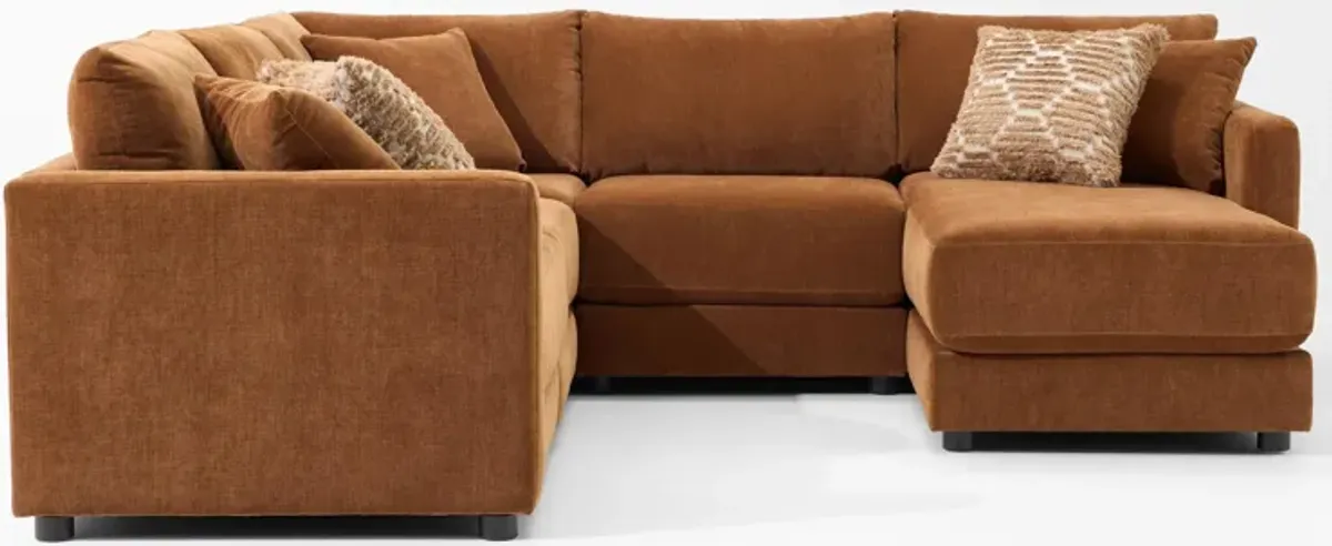 Dr. Mod 5-Piece Sectional with Chaise  - Rust
