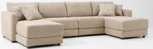 Dr. Mod 4-Piece Sectional with Dual Chaise  - Sand