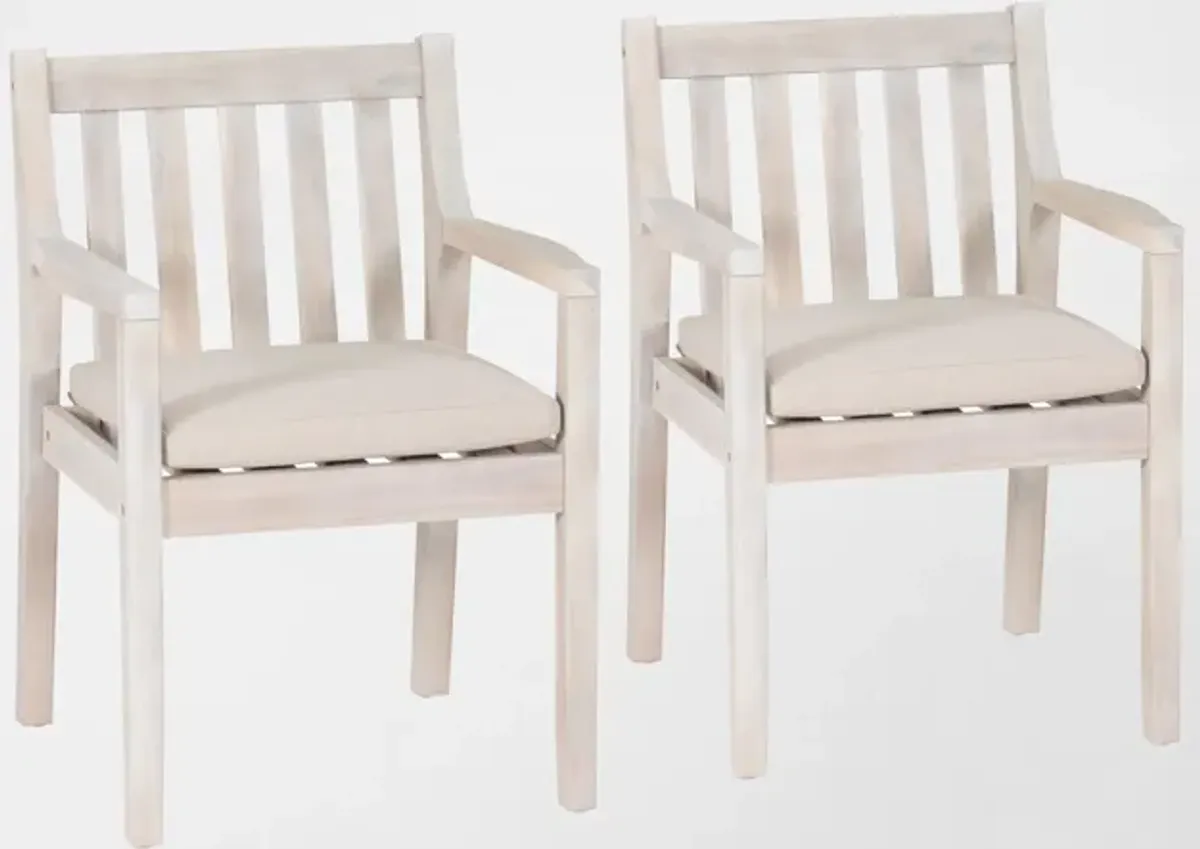 Annotto Bay Set of 2 Outdoor Dining Armchairs