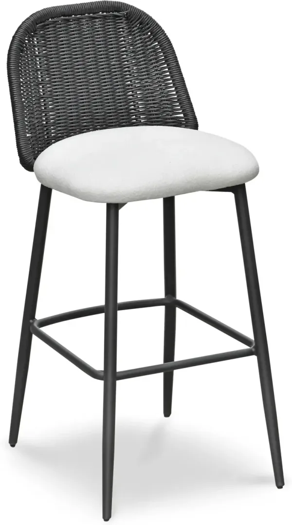 Shorefront Outdoor Barstool - Black/White