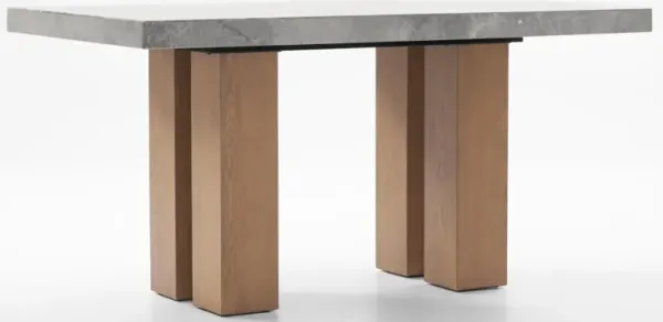 Artemis Rectangular Marble Counter-Height Dining Table - Gray Marble/Natural