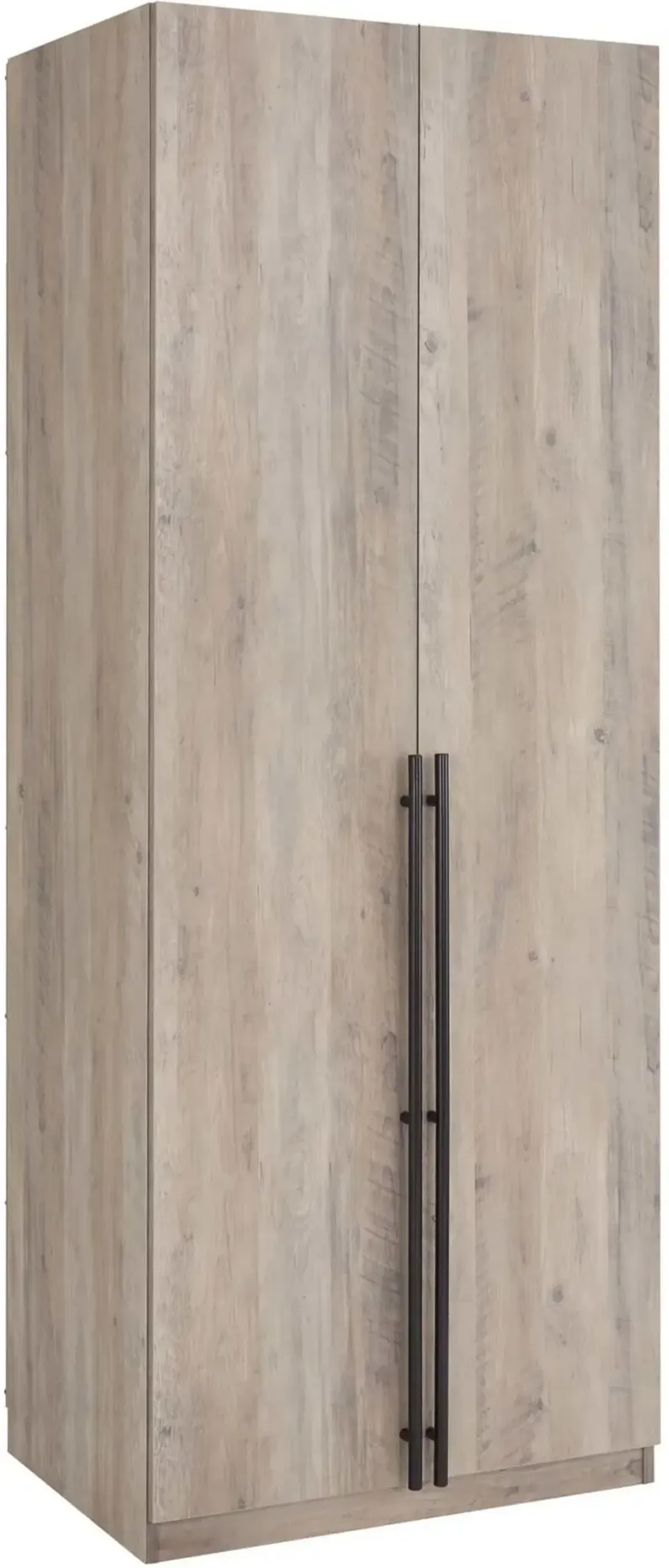 Rian Wardrobe Closet with 4 Shelves and 2 Drawers - Gray